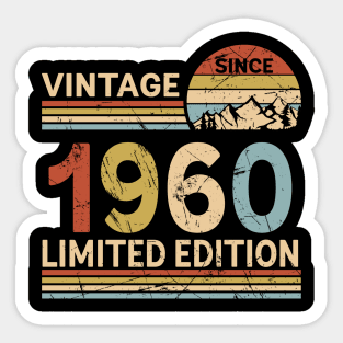 Vintage Since 1960 Limited Edition 63rd Birthday Gift Vintage Men's Sticker